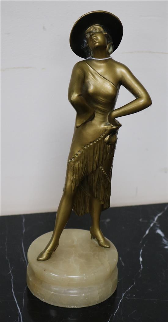 An Art Deco spelter figure